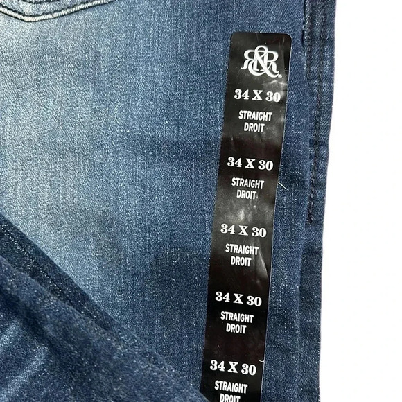 Y2K men straight jeans ,34x30 NWT manufactured fading ,Biker,streetwear,western - Picture 8 of 15